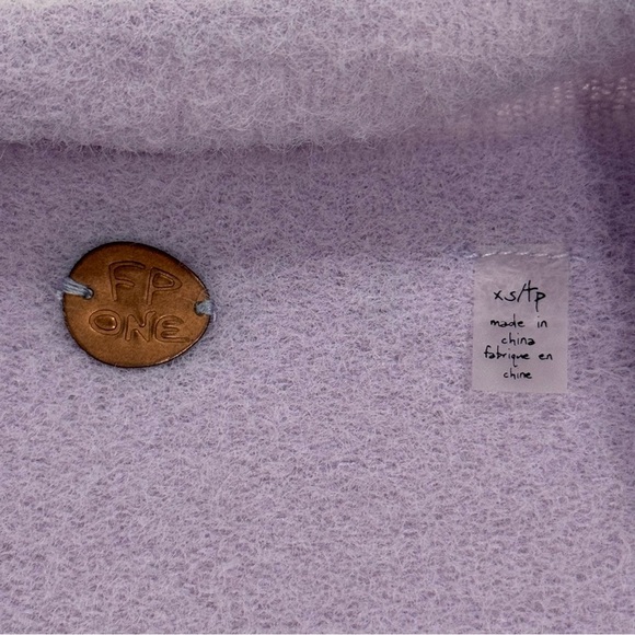 Free People Celeste Sweater Funnel Neck Relaxed Dolman Sleeve Purple Size XS - Picture 7 of 9